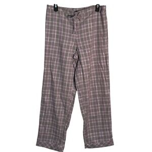 Talbots Women's Pajama‎ Pants Small Plaid Metallic Drawstring Loungewear
